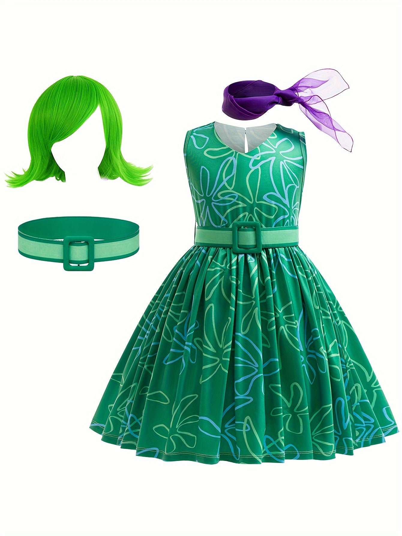 Inside Out Envy Costume Dress Kids – Balloons, Boards and Baubles LLC