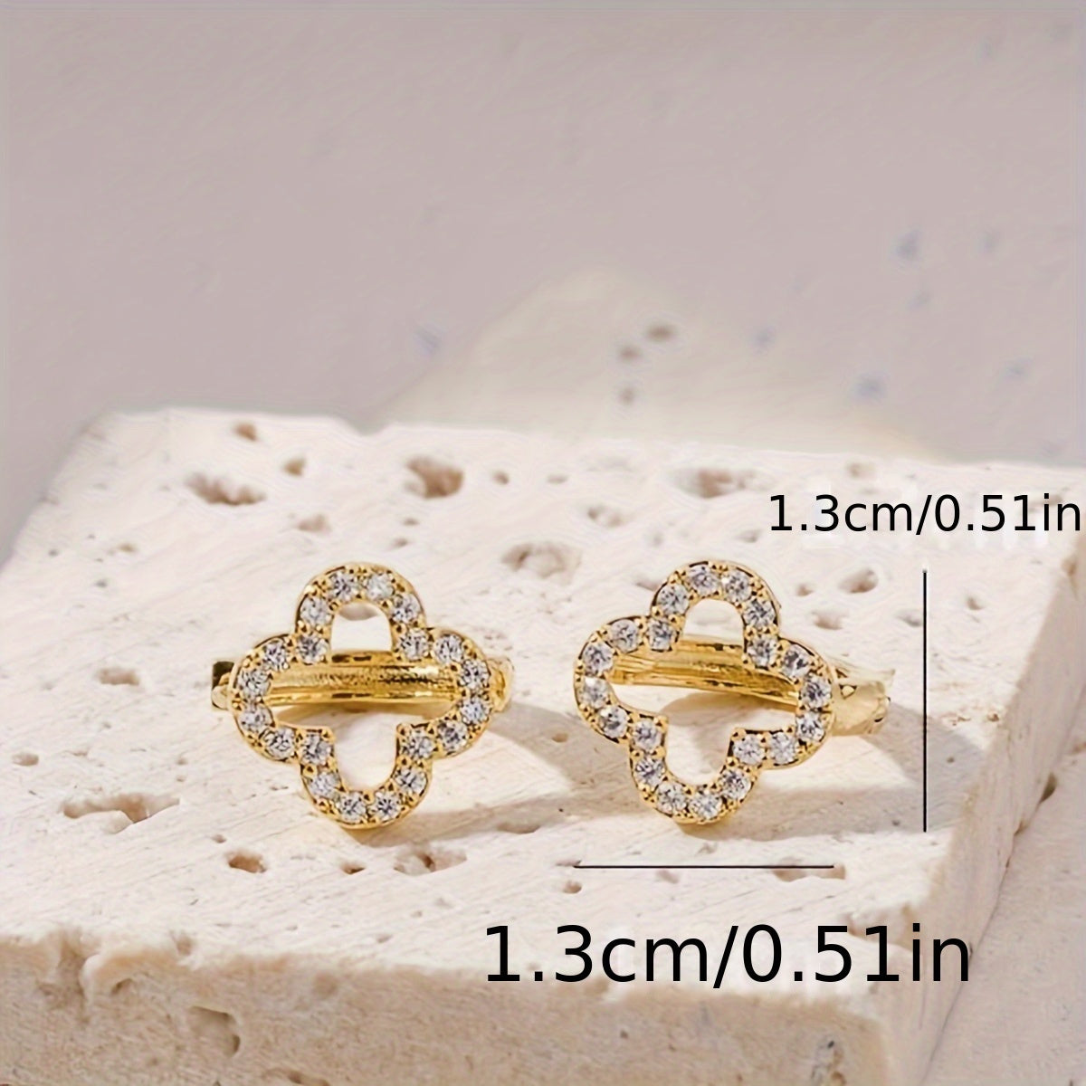 Inspired Clover Flower Stud Earrings Hypoallergenic, Nickel-Free