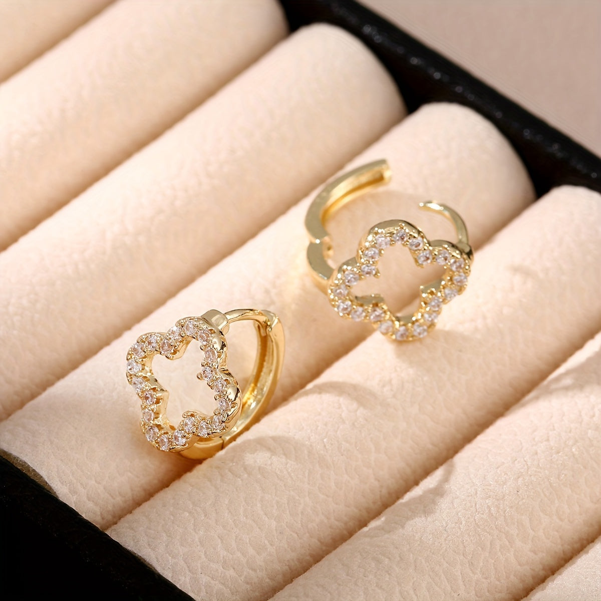 Inspired Clover Flower Stud Earrings Hypoallergenic, Nickel-Free