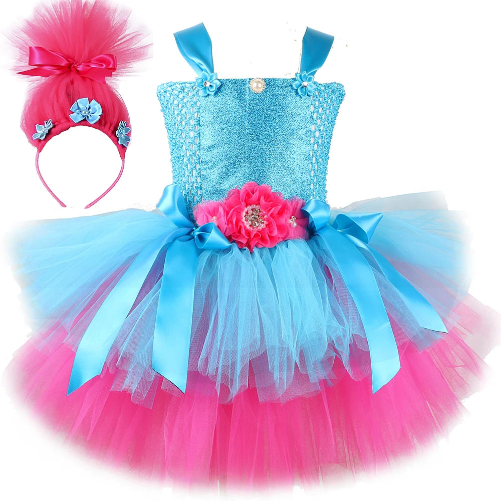 Trolls Tutu Dress Costume Princess Poppy