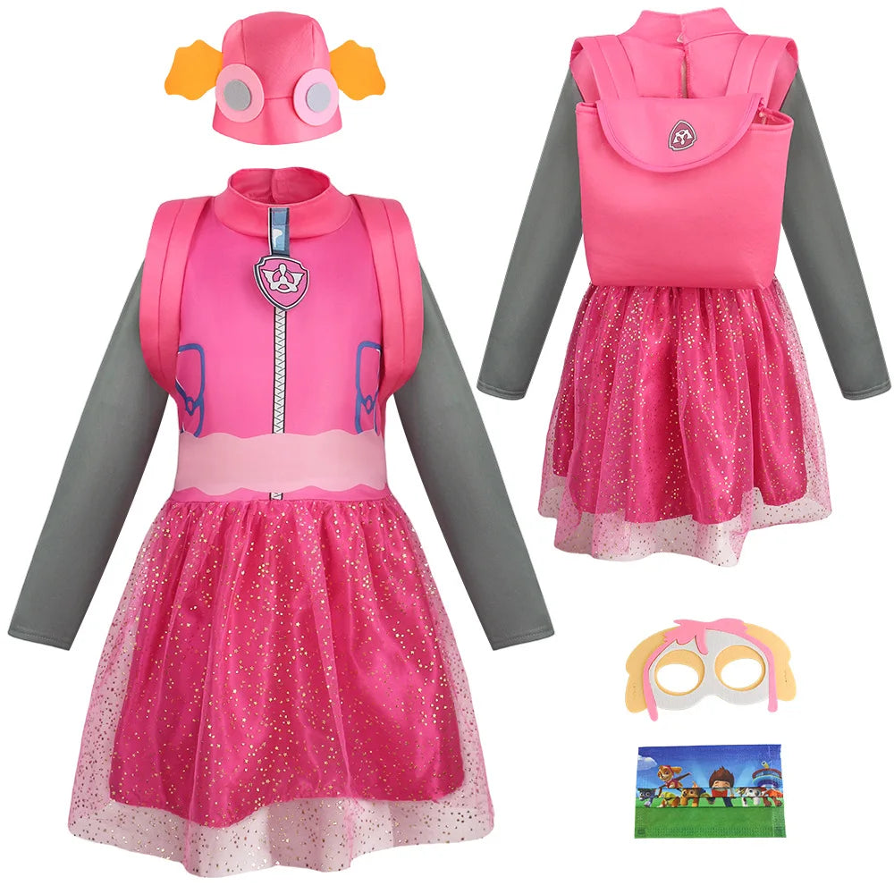 PAW Patrol Kids Costume Chase Marshall Rubble Rocky Ryder Skye Zuma