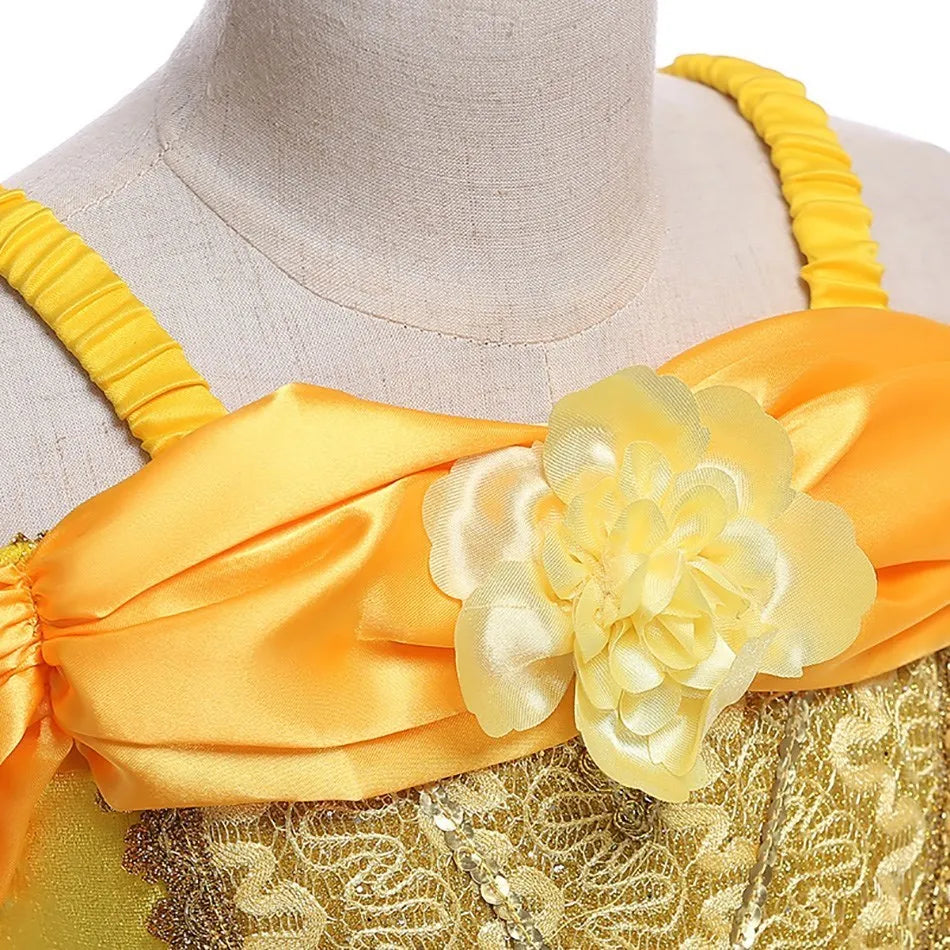 Belle Princess Dress Beauty And Beast Costume Kids