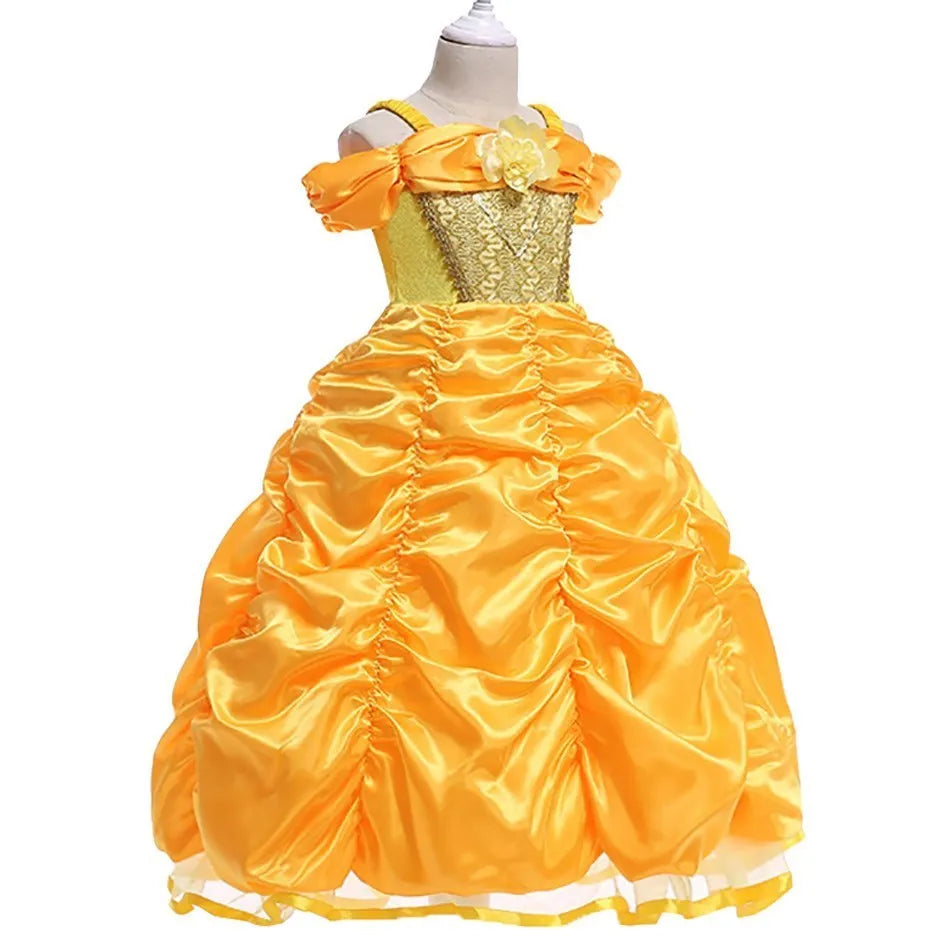 Belle Princess Dress Beauty And Beast Costume Kids