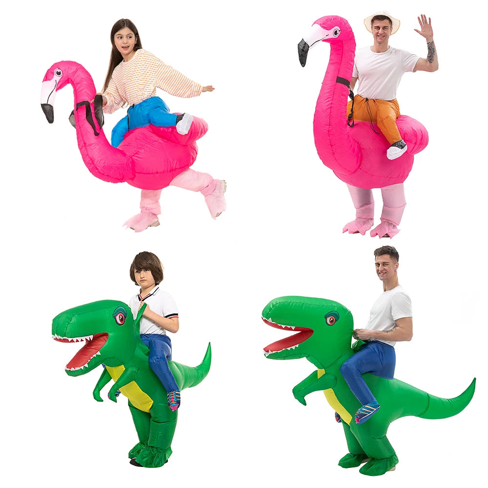 Inflatable Dino Unicorn Flamingo Pig Alien Horse Costume Kids and Adults