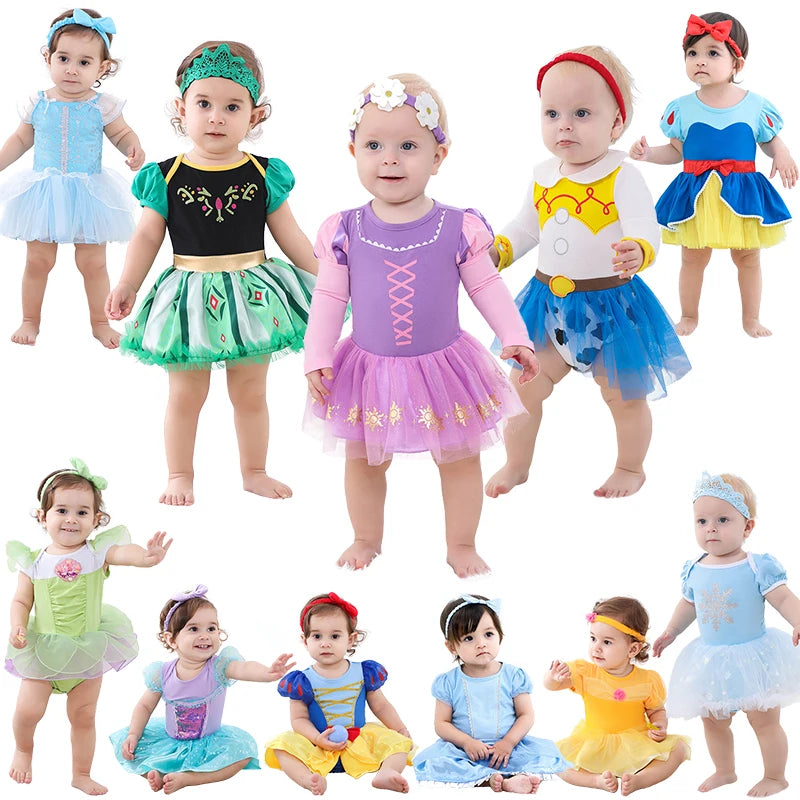 Infant Princess Costume Elsa Ariel Belle Rapunzel Anna Tinkerbell Minnie Aurora Rapunzel Snow White Cinderella Alice Belle Jessie
