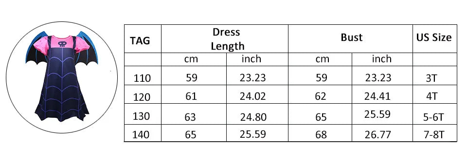 Vampirina Dress Costume Kids