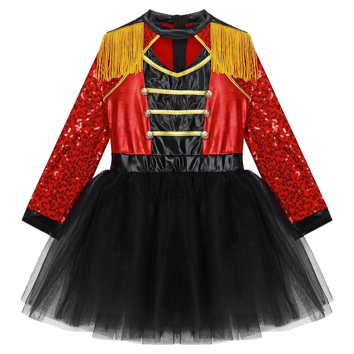 Ringmaster Circus Magician Costumes Sequen Kids