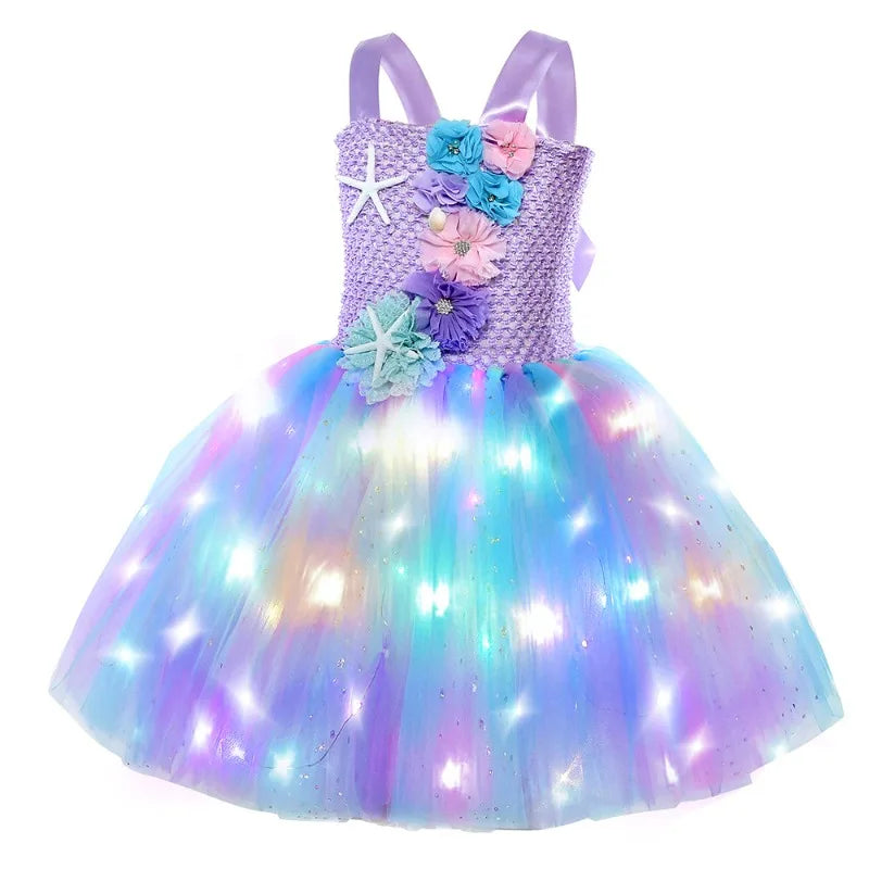 LED Mermaid Tutu Dresses Kids