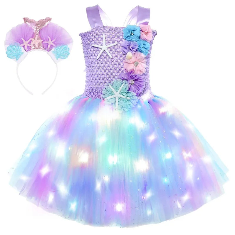 LED Mermaid Tutu Dresses Kids