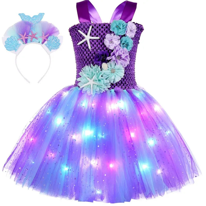 LED Mermaid Tutu Dresses Kids