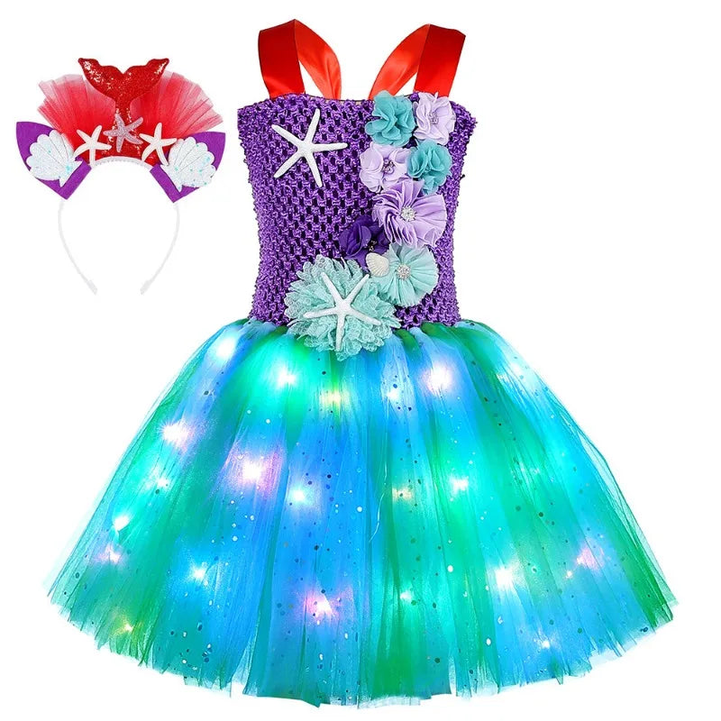 LED Mermaid Tutu Dresses Kids