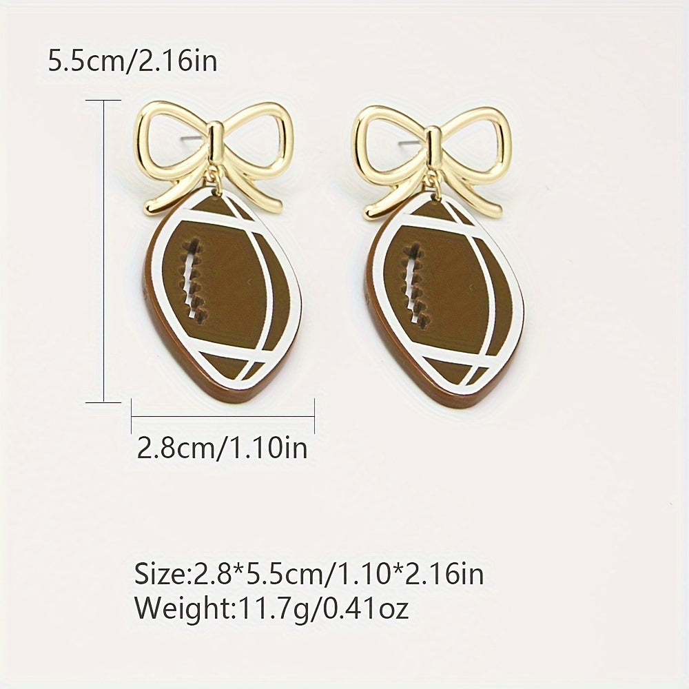 Classic Vintage Football Bow Tie Earrings Super cute