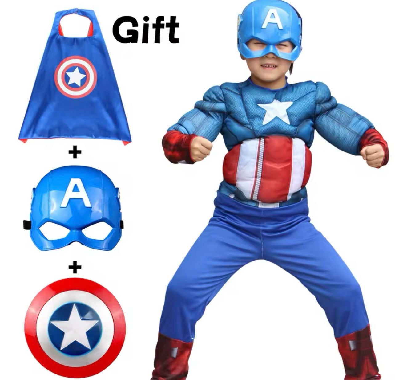 Marvel Captain America Superhero Costume Set Kids