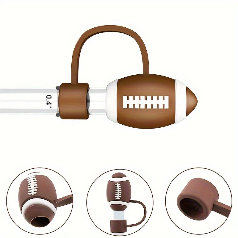 4pcs Football Straw Covers, Stanley Straw Covers