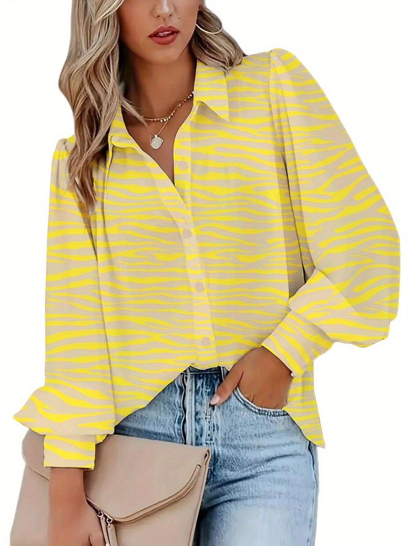 Striped Blouse Yellow Tiger Stripes