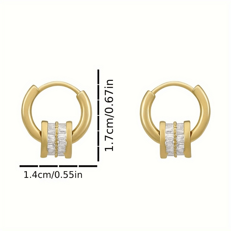 Designer Inspired Round zirconia Hoop Earrings