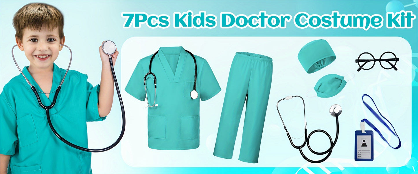 Doctor Nurse Costume Green Pink kids