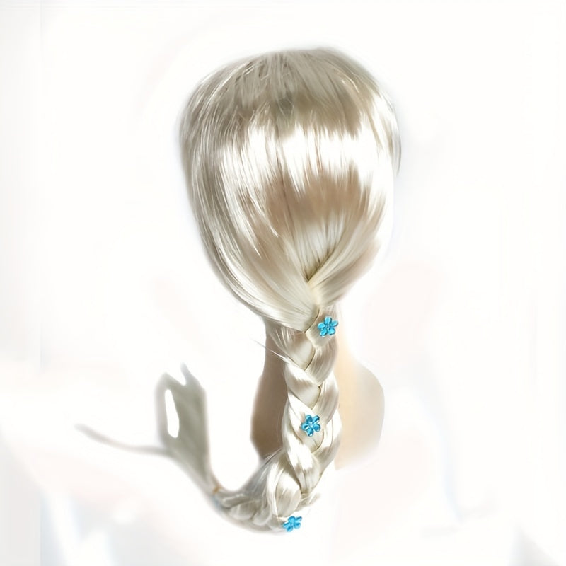 Blonde Princess Wig with Braided Ponytail Elsa CInderella