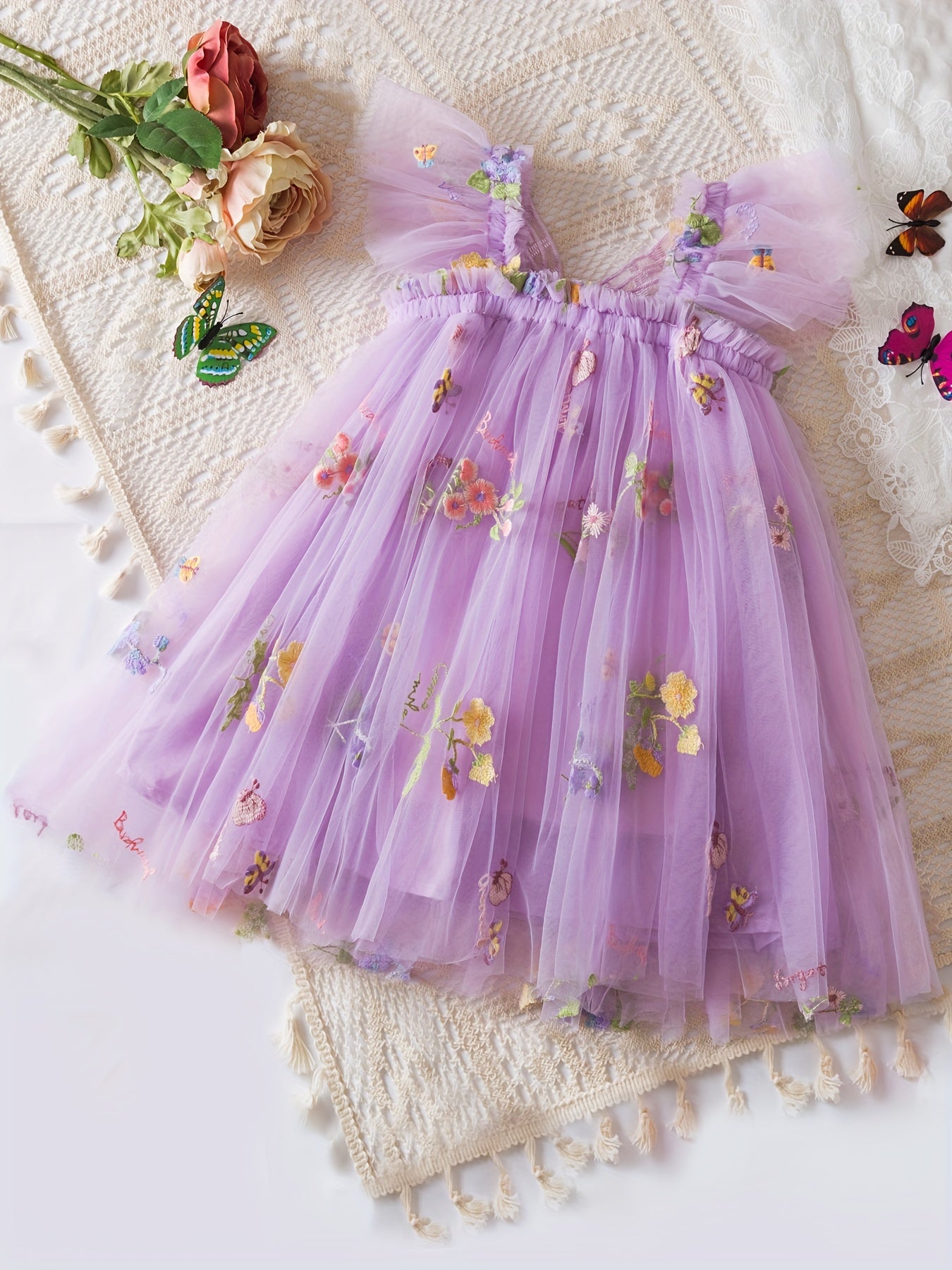 Butterfly Fairy Tutu Dress Kids Infant Tinkerbell