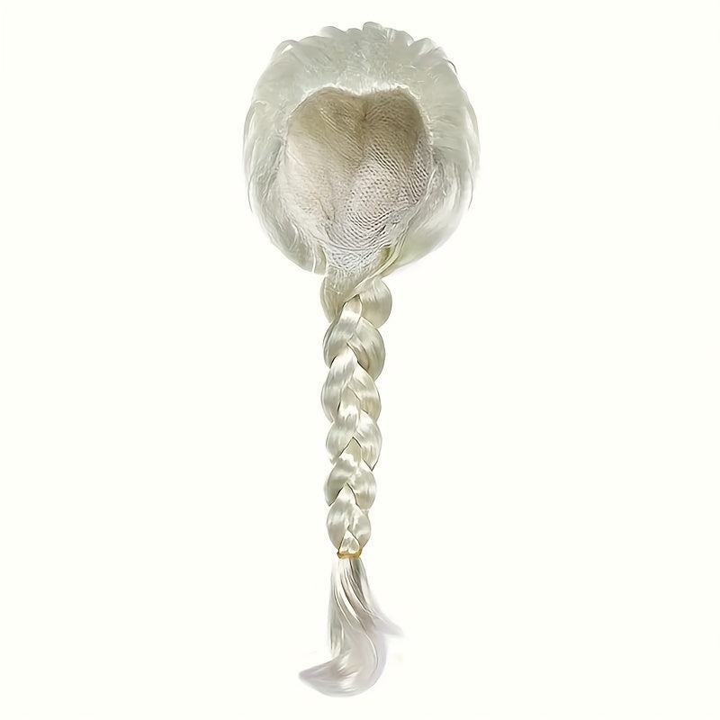 Blonde Princess Wig with Braided Ponytail Elsa CInderella