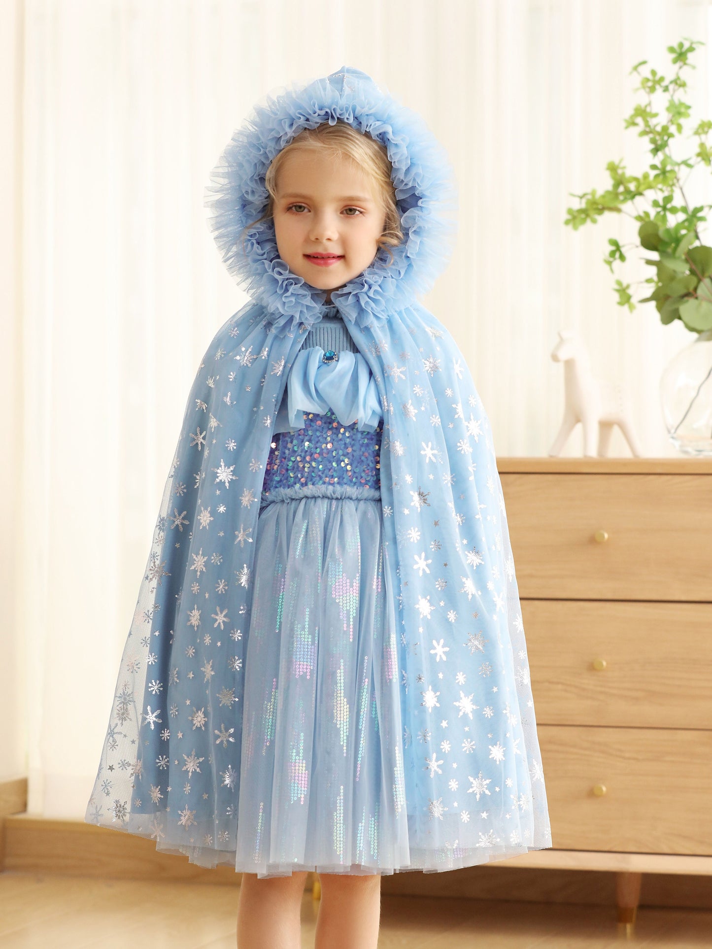 Princess Cape Cloak Costume Girls Elsa Cinderella