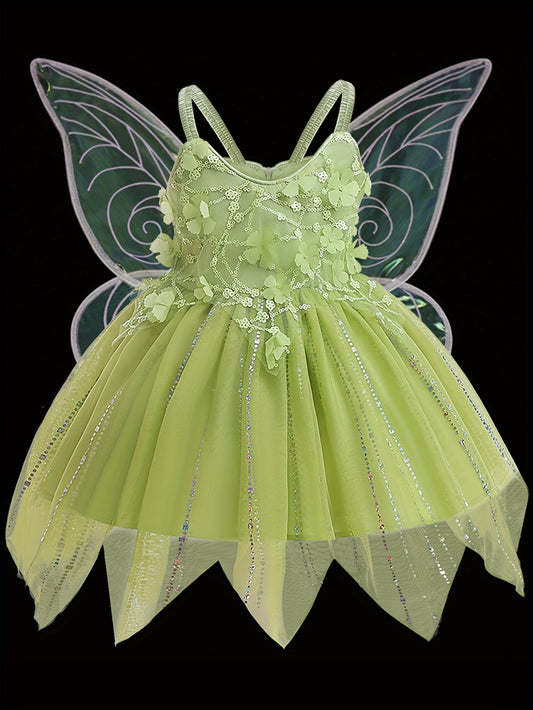 Princess Tinkerbell Dress Tutu Kids Tiana