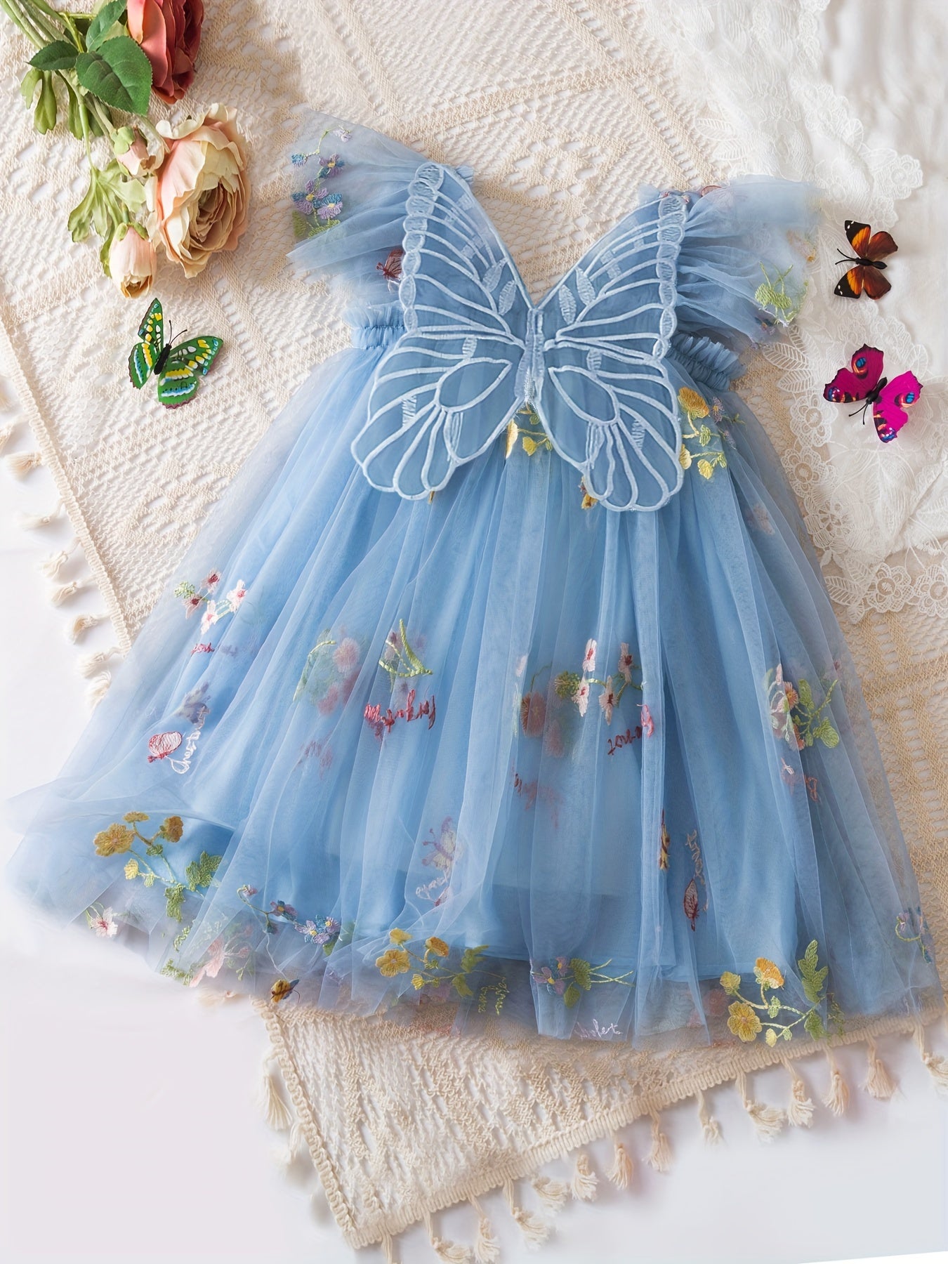 Butterfly Fairy Tutu Dress Kids Infant Tinkerbell