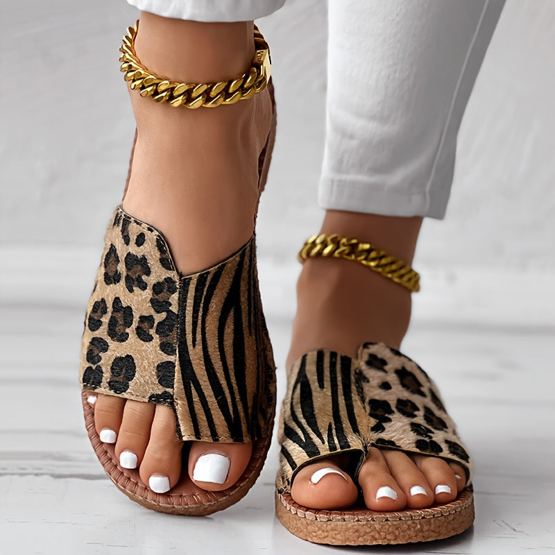 Tiger Leopard Slide Sandal