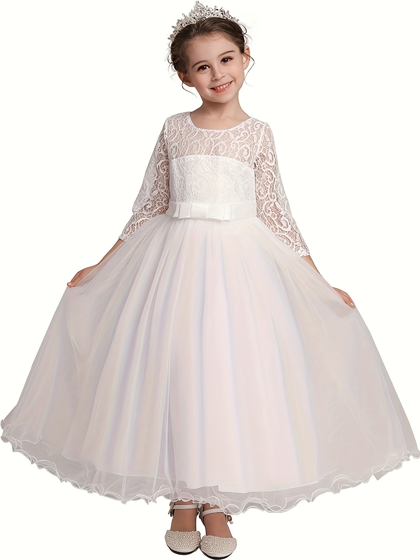 Princess Beauty Pageant Queen Bride Dress Kids