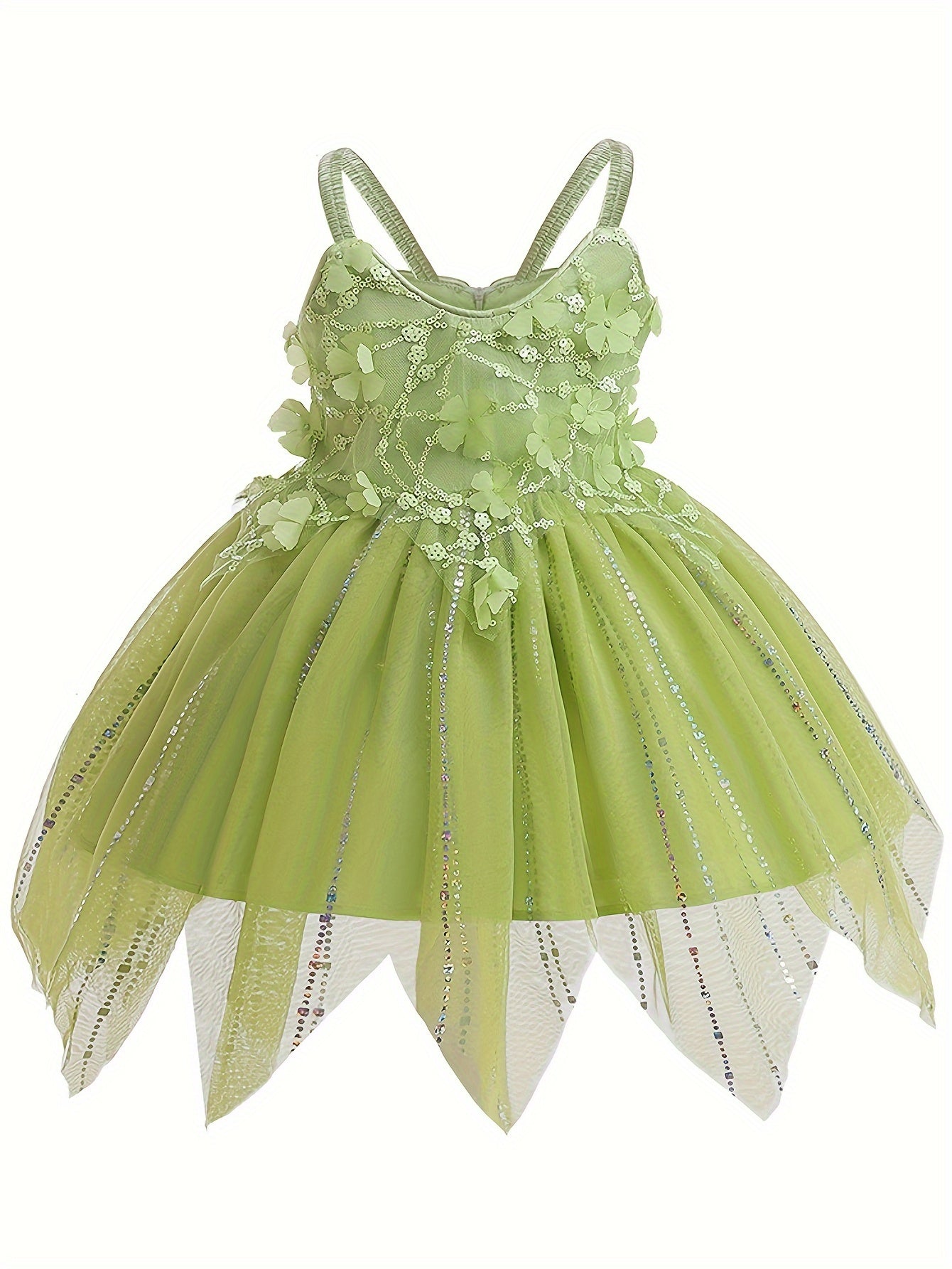 Princess Tinkerbell Dress Tutu Kids Tiana