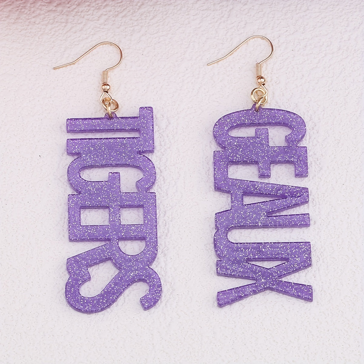 Geaux Tigers Glitter Drop Earrings