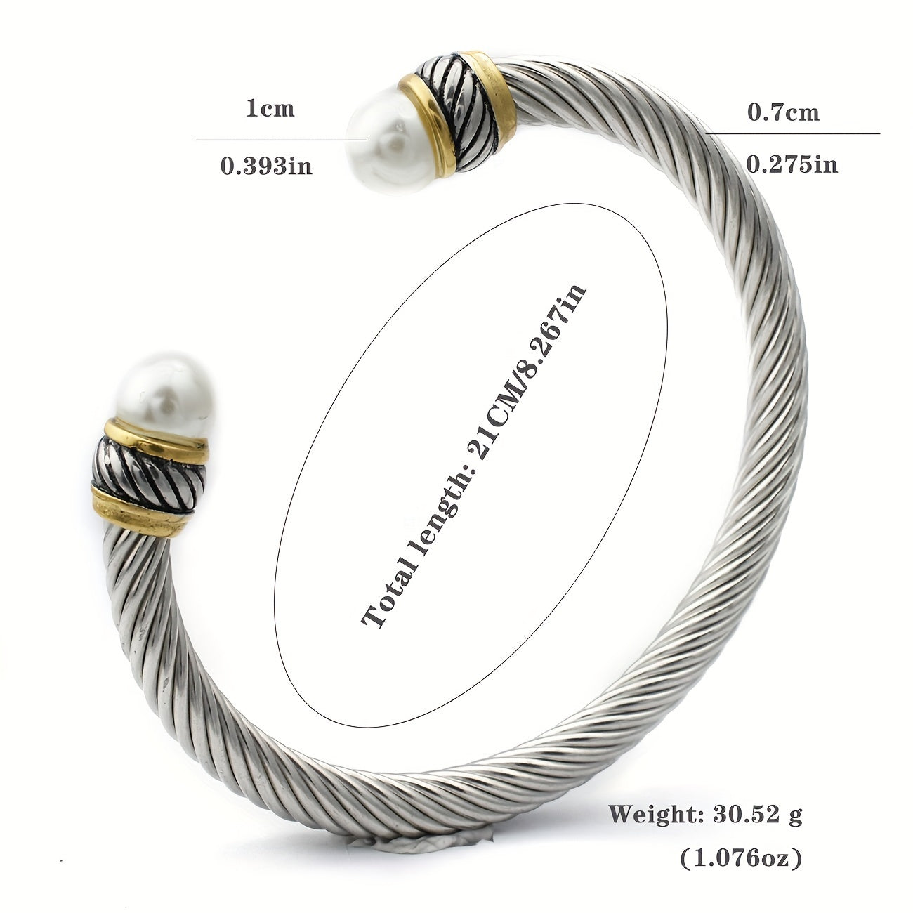 Inspired Cable Twist Cuff Bracelet Bangle