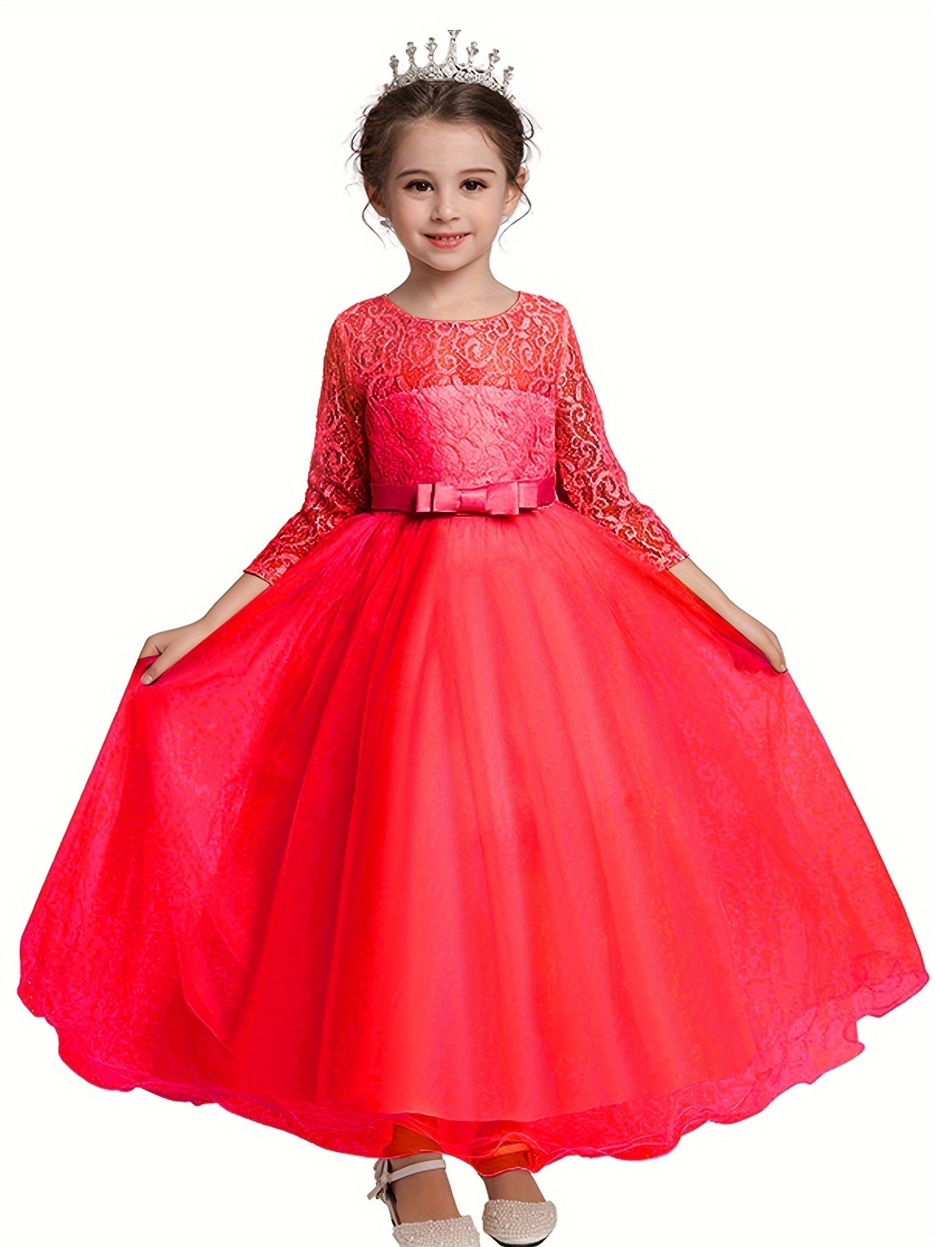 Princess Beauty Pageant Queen Bride Dress Kids