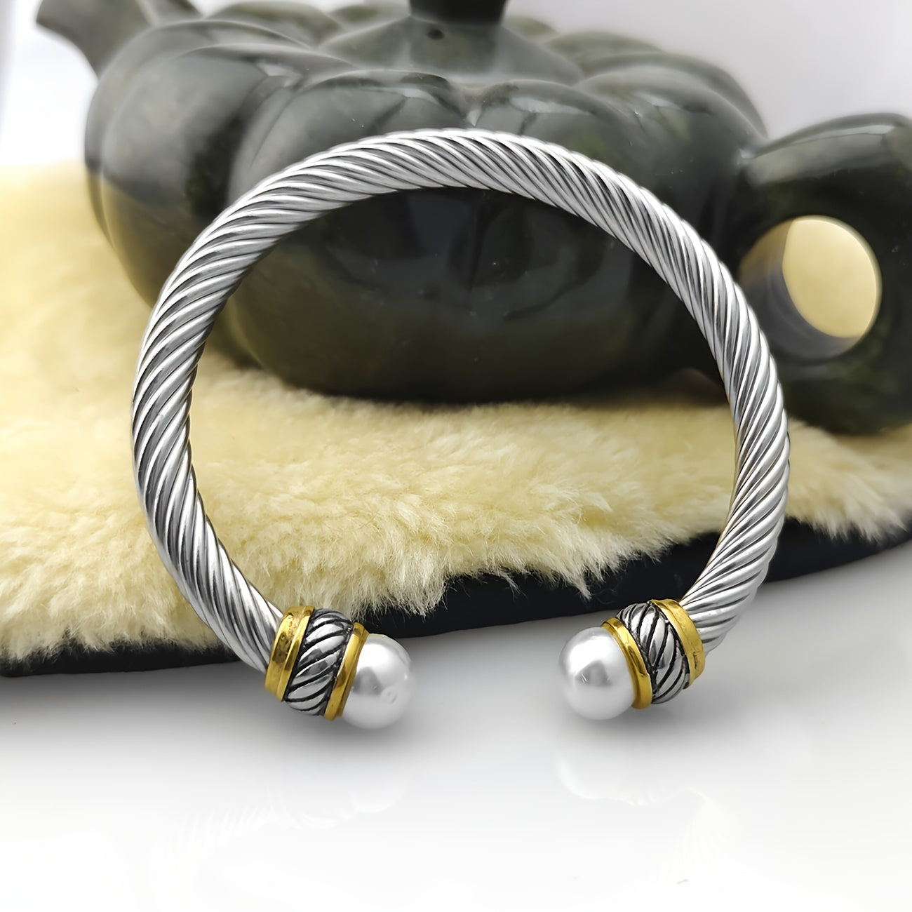 Inspired Cable Twist Cuff Bracelet Bangle