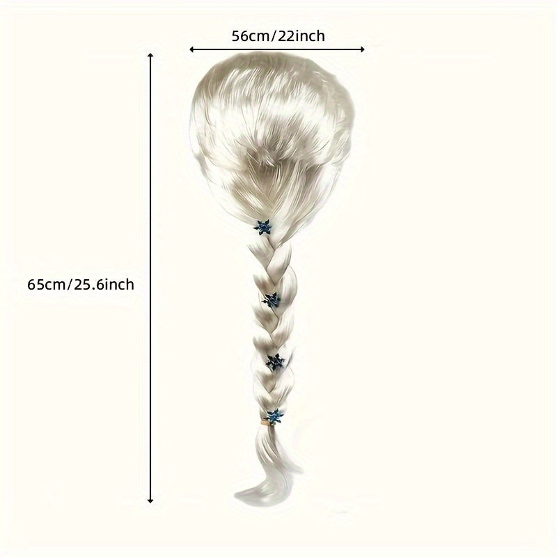 Blonde Princess Wig with Braided Ponytail Elsa CInderella