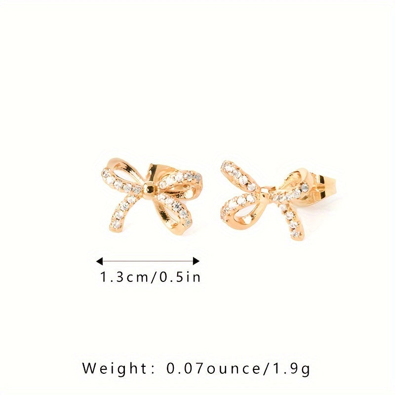 18K Gold Plated Bow knot Stud Earrings