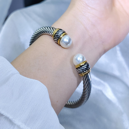 Inspired Cable Twist Cuff Bracelet Bangle