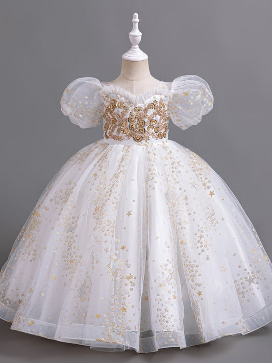 Princess Pageant Queen Bride Dress Kids