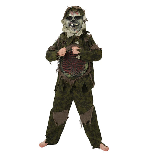 Swamp Monster Halloween Costumes for Kids Ghost Zombie Mask Camouflage