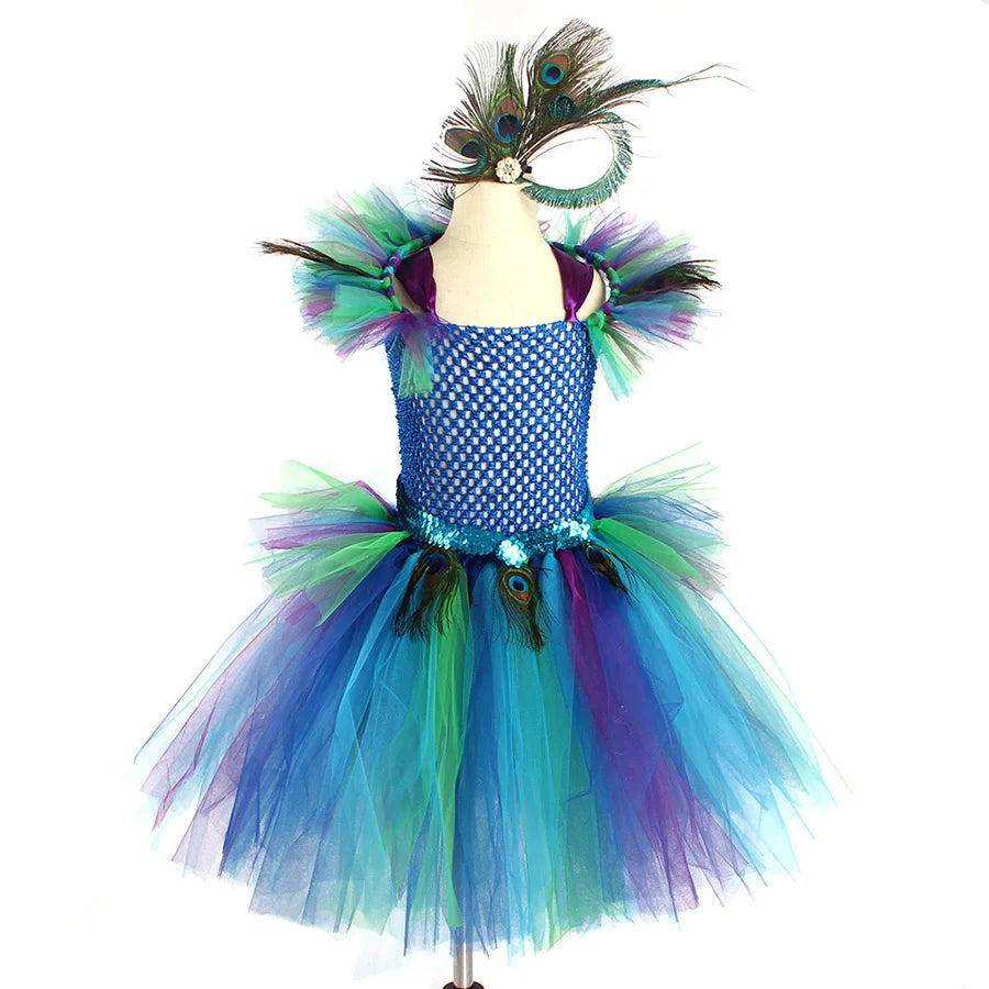 Couture Royal Peacock Tutu Dress Kids