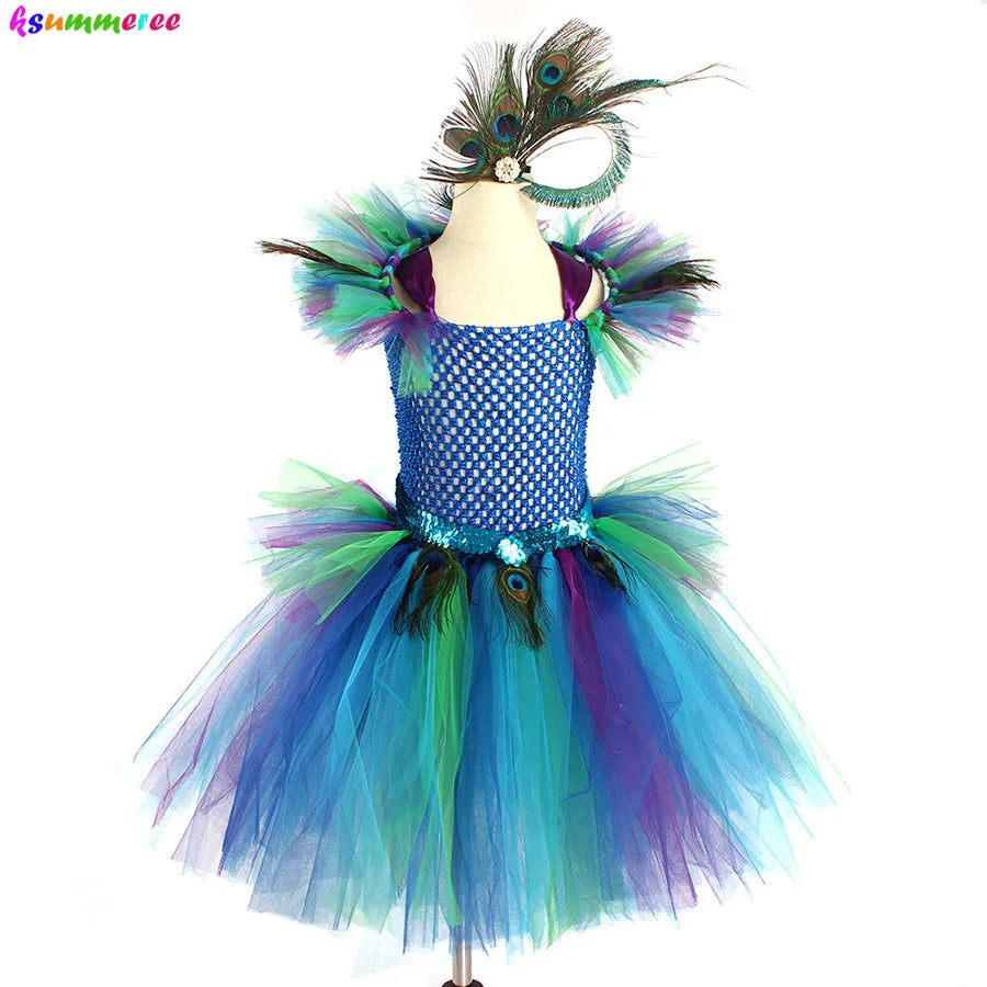 Couture Royal Peacock Tutu Dress Kids