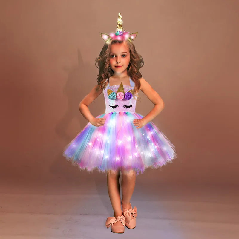 Unicorn Tutu Costume LED Lights Kids