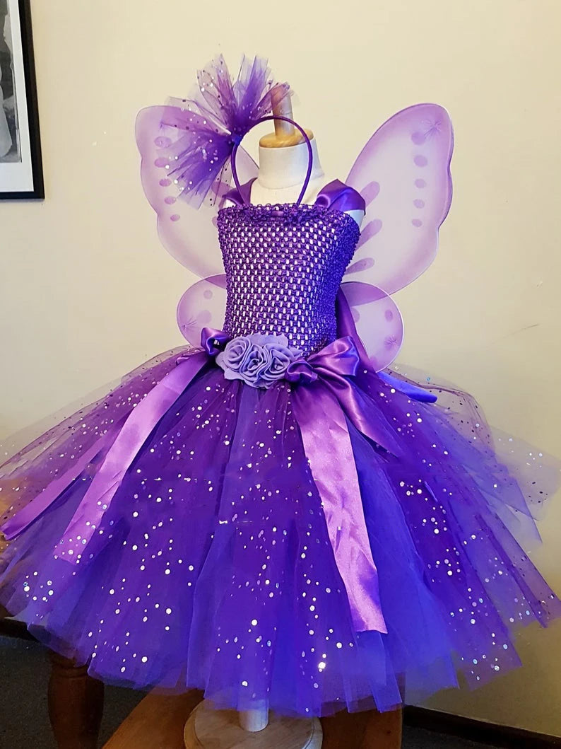 Butterfly Purple Flower Tutu Kids