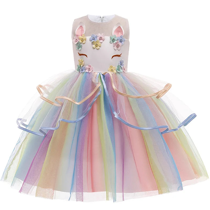 Unicorn Tutu Costume Pastel Rainbow Princess Kids