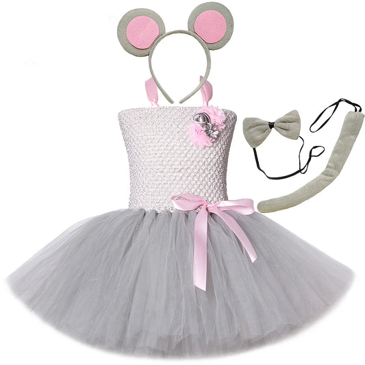 Mouse Costume Kids Grey Tutu