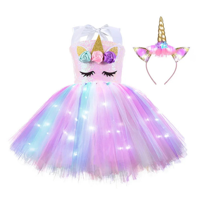 Unicorn Tutu Costume LED Lights Kids