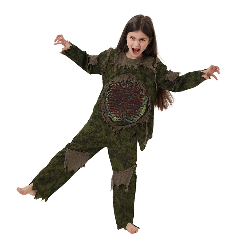 Swamp Monster Halloween Costumes for Kids Ghost Zombie Mask Camouflage