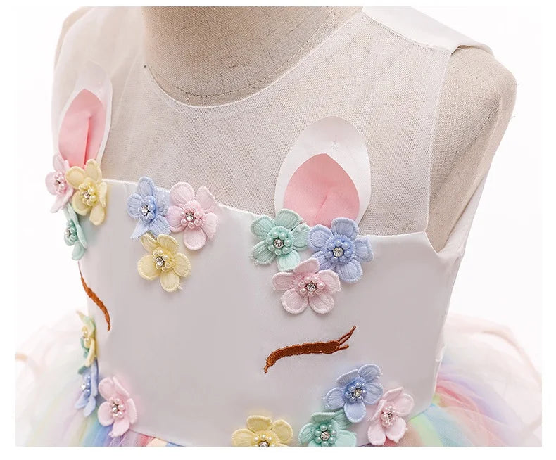 Unicorn Tutu Costume Pastel Rainbow Princess Kids