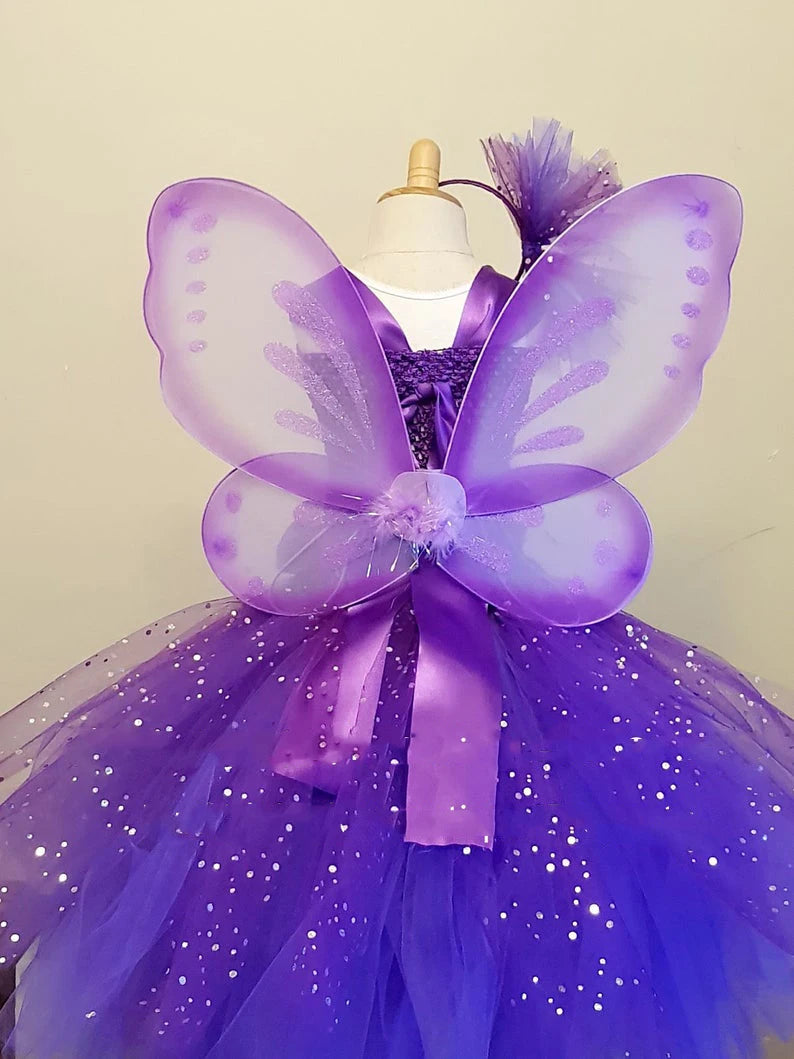 Butterfly Purple Flower Tutu Kids