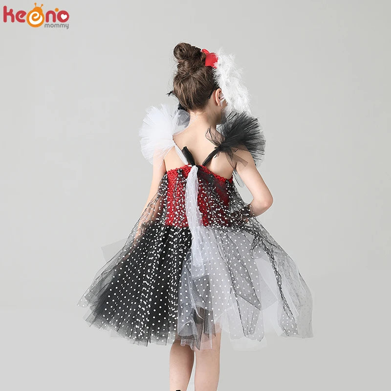 Cruella DeVille Dalmatians Costume Tutu Dress Kids